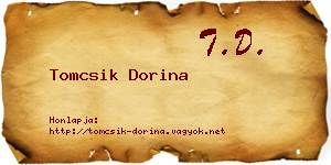 Tomcsik Dorina névjegykártya