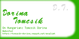 dorina tomcsik business card